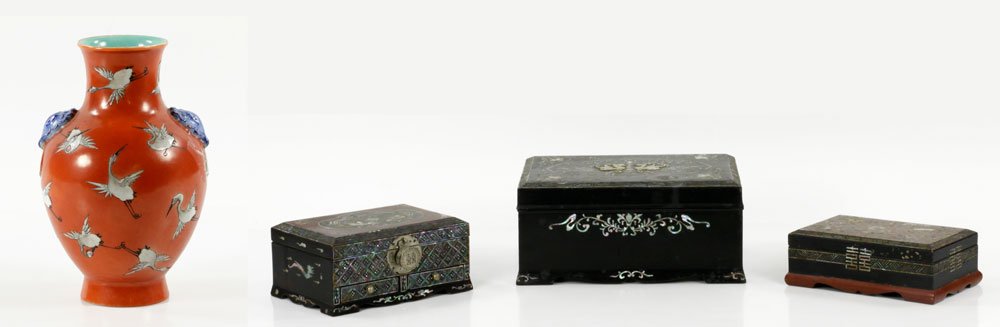 Lot of 3 Chinese Mother of Pearl Jewelry Boxes (1 of 11)