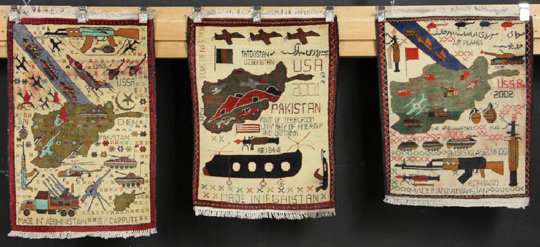 Lot of 3 Afghani War Rugs (1 of 8)