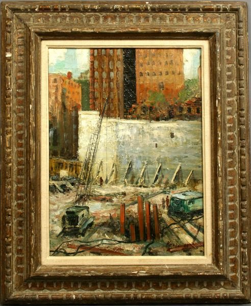 SGND LEON KROLL, 'MIDTOWN CONSTRUCTION', O/C