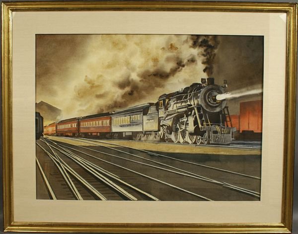 SIGNED F. WENDEROTH SAUNDERS, TRAIN, W/C