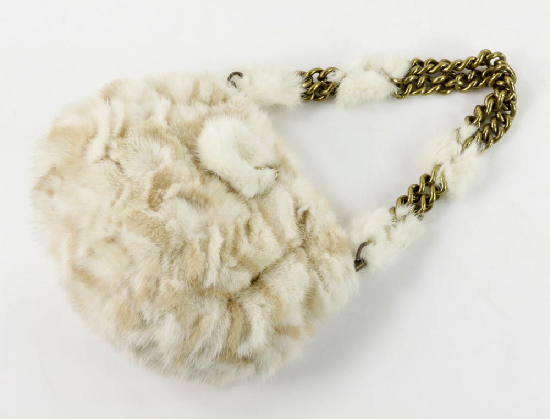 Marc Jacobs Handbag: Marc Jacobs handbag, rabbit fur, 8 1/2" high x 10" wide x 5" deep.
