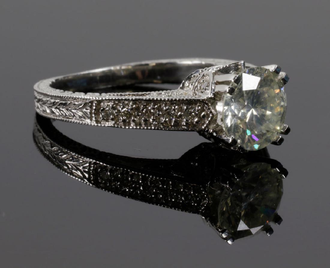 18K White Gold & Round Brilliant Cut Diamond Ring (1 of 6)