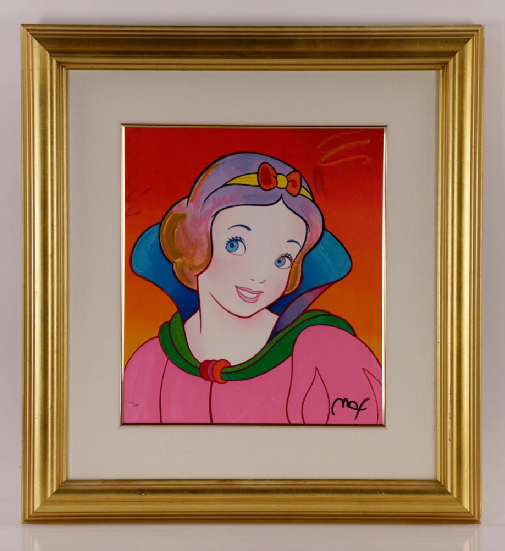Peter Max, Snow White, Serigraph: Peter Max, Snow White, serigraph, 15 1/2" x 13 1/2" view, frame 26 1/2" x 24 1/2". With CoA.