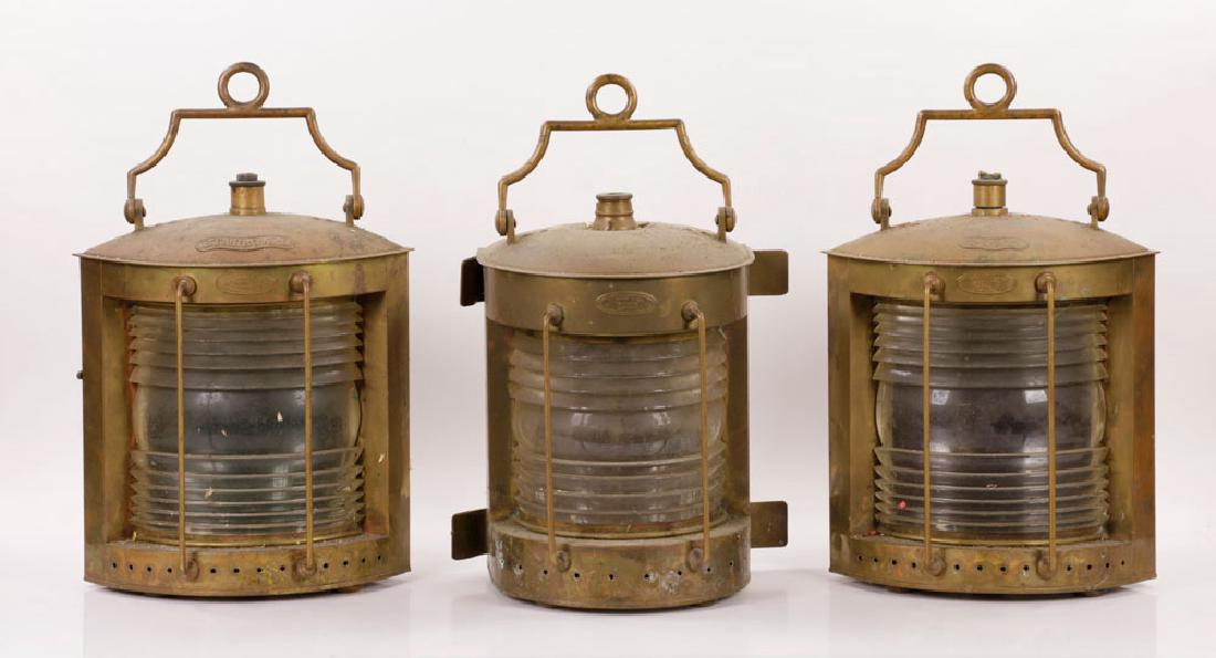 J. Barre & Co. Brass 3-piece Ship's Lantern Set (1 of 6)