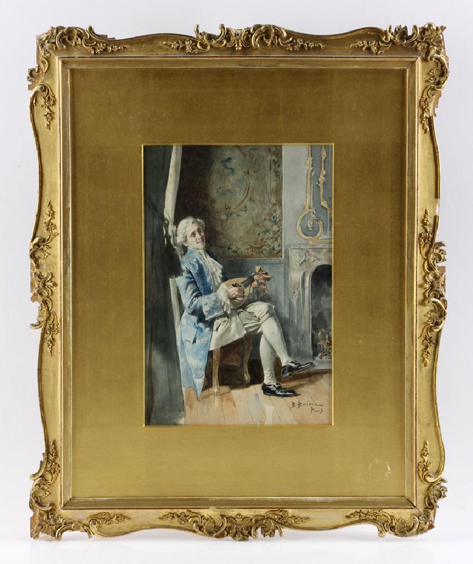 Borione, Guitarist in Blue Coat, Watercolor (1 of 5)