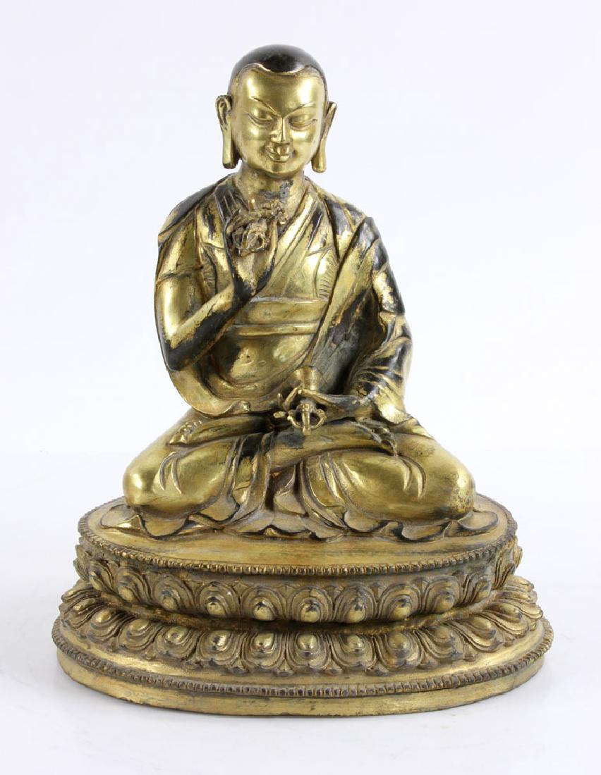 Chinese Gilt Bronze Lama Figure (1 of 12)