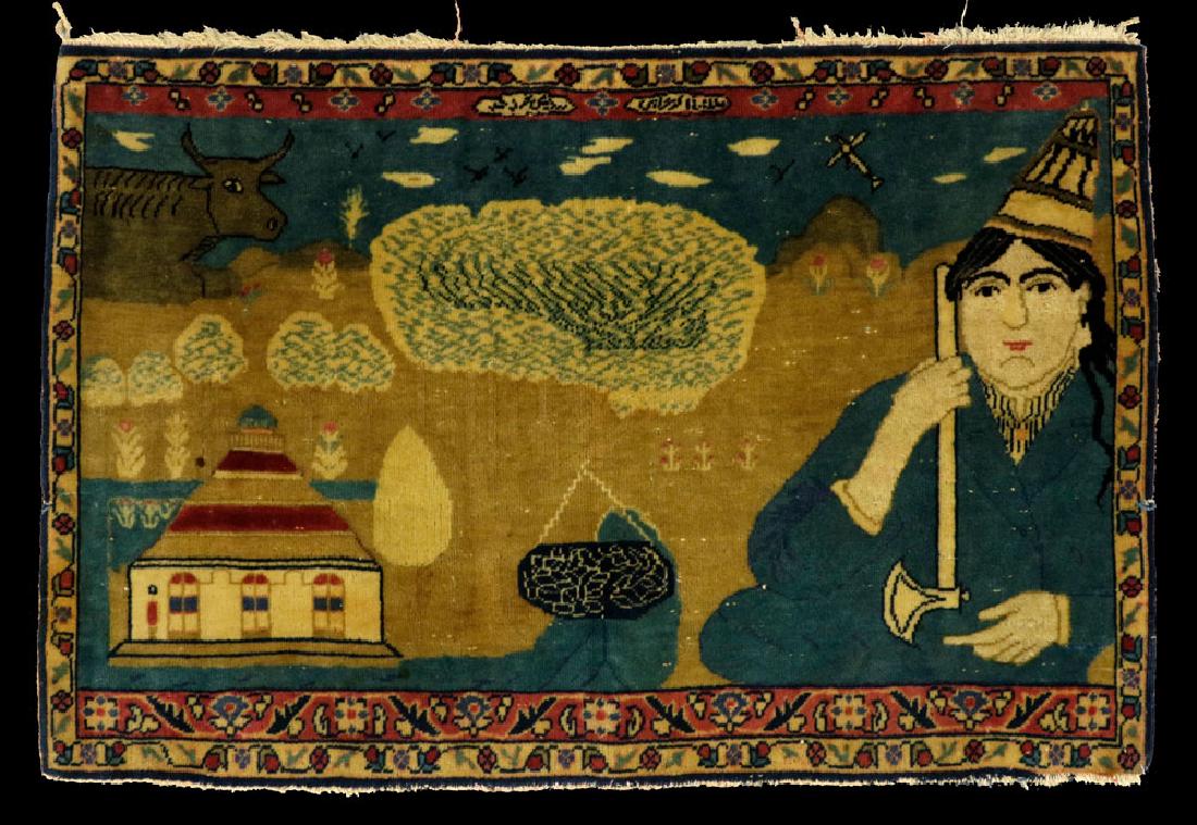 Semi-antique Tabriz Rug w/ Hunting Design (1 of 6)