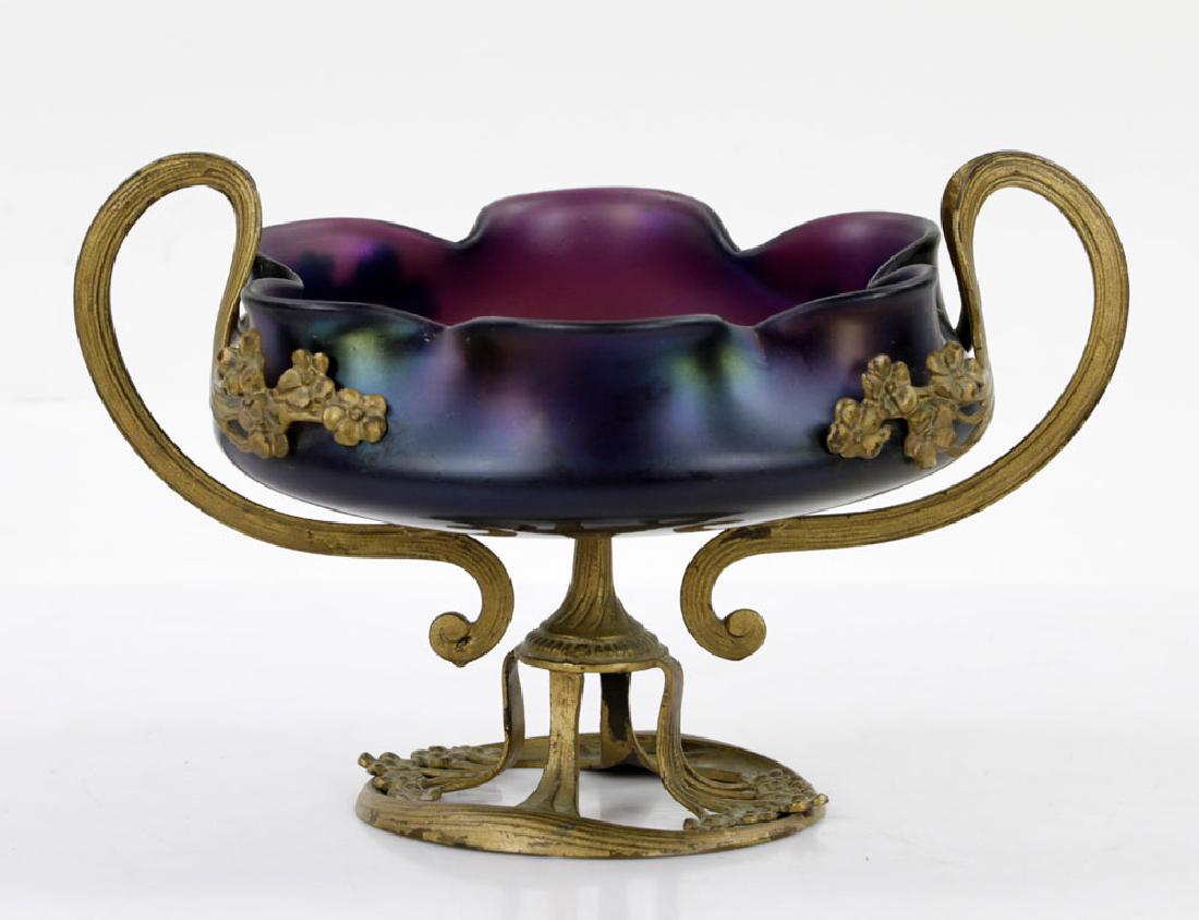 Loetz Glass Compote, Purple (1 of 7)