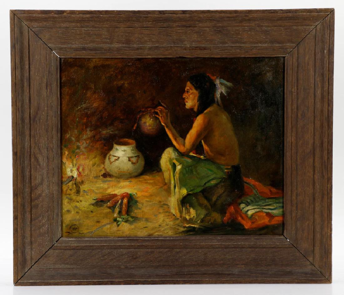 Indian Boy w/ Pots, Oil on Masonite (1 of 7)