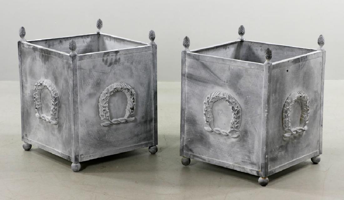 Pr of Large Classical Steel Planters (1 of 5)