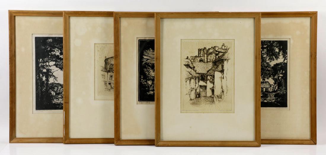 (5) Woodblock Prints & Etchings, Witherstine (1 of 9)