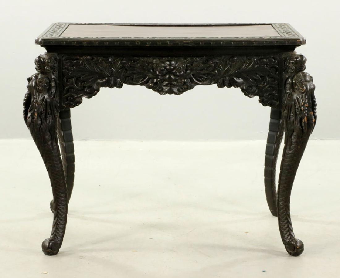 19th C. Chinese Heavily Carved Table (1 of 8)