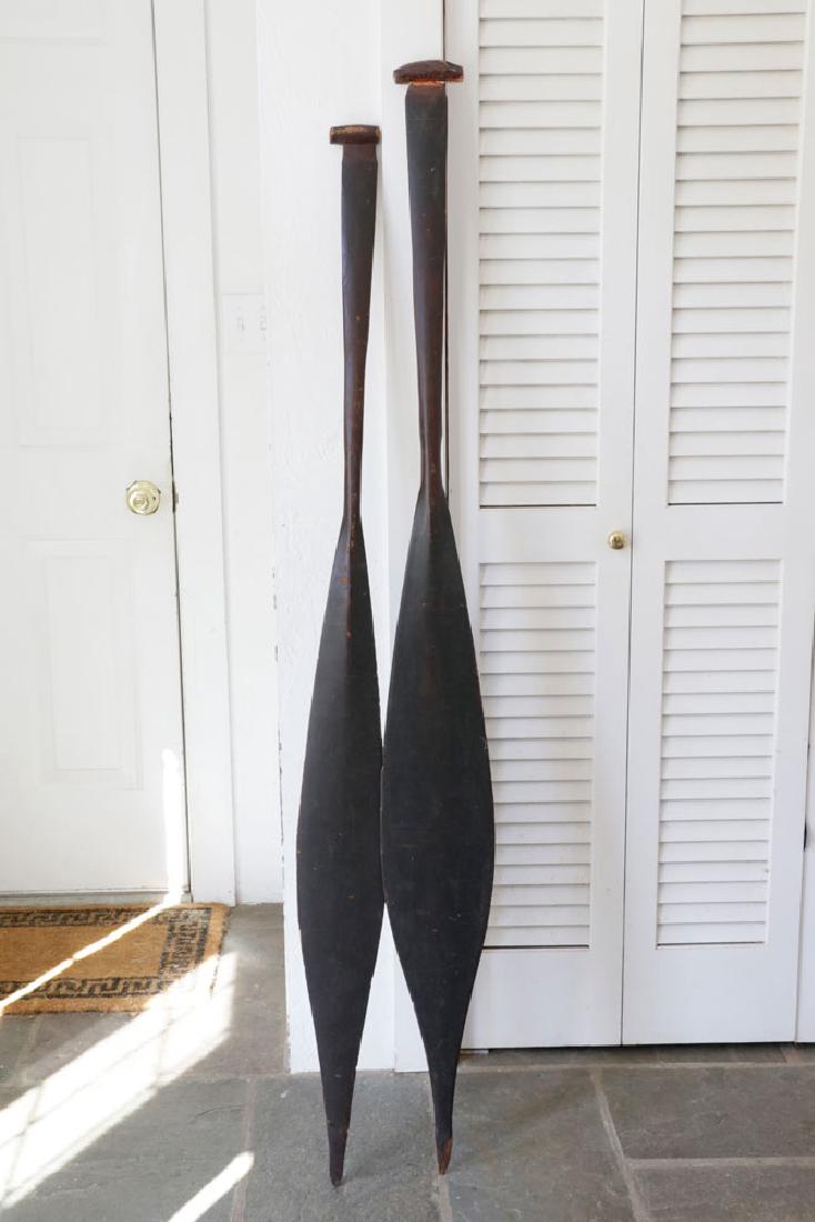 Pair of Polynesian Paddles: Pair of Polynesian paddles, longer 65".
