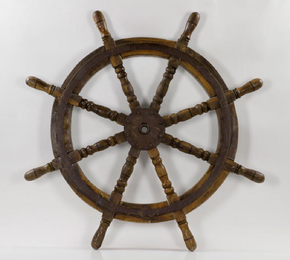 Antique Ship's Wheel: Antique ship's wheel, 39" dia.
