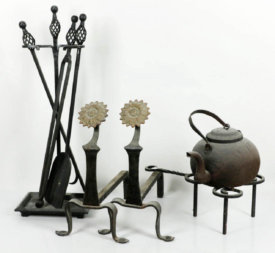 Lot of Fireplace Accessories, 19th C. Andirons (1 of 5)