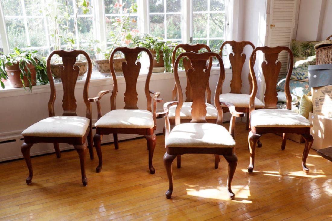 Set of (6) Queen Anne Style Mahogany Dining Chairs (1 of 5)