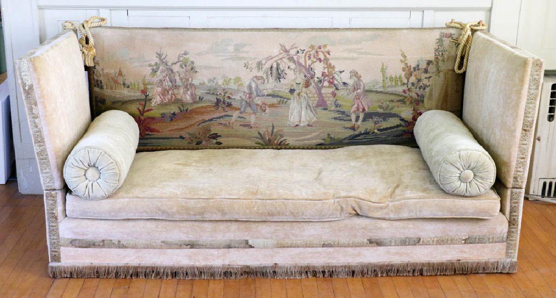 Antique English Velvet-Upholstered Sofa (1 of 5)