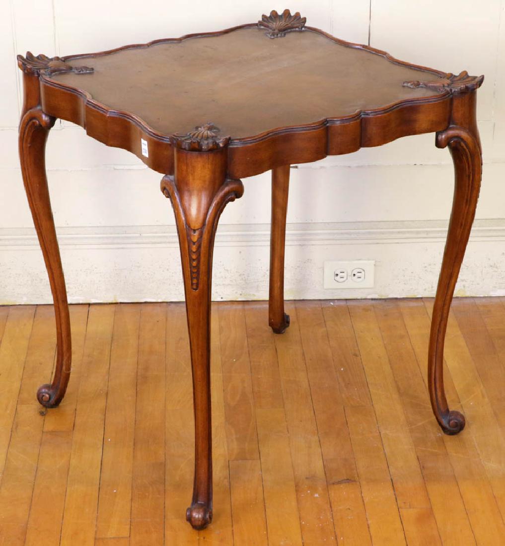 Mahogany Side Table w/ Shell Corners (1 of 4)