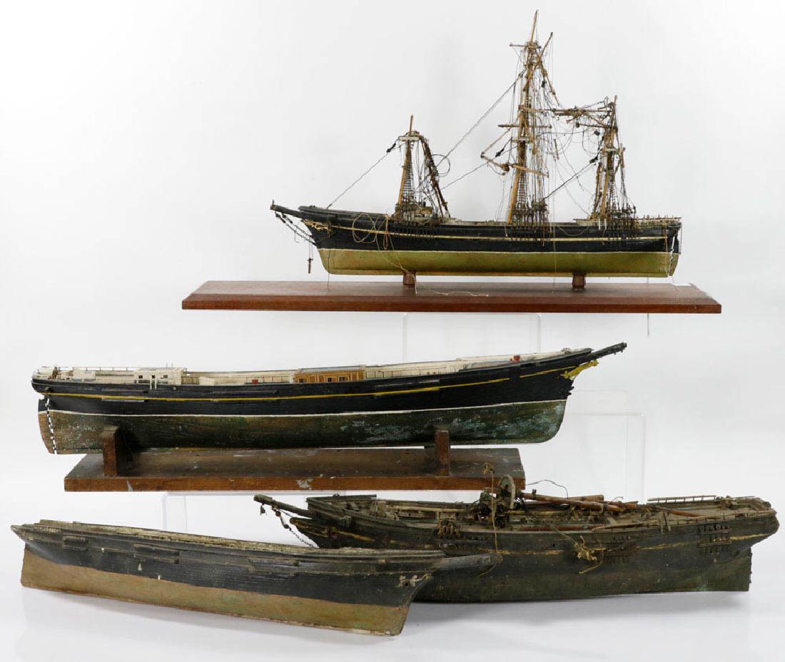 Lot of (4) Antique Wood Ship Models: Lot of four antique wood ship models, Sovereign of the Seas 24", Red Jacket, 27", two others 31" and 27".