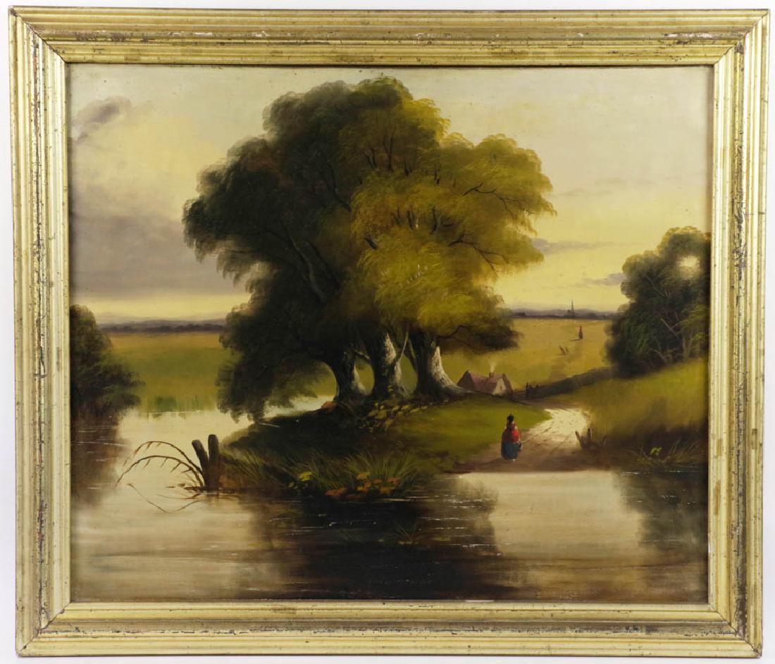 Continental Pastoral Landscape, Oil on Canvas (1 of 4)