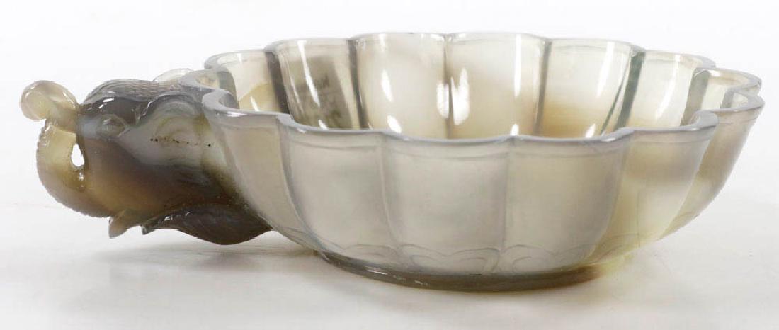 Carved Grey Agate Bowl w/ Elephant Handle (1 of 5)