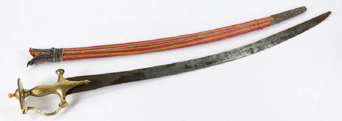 19th C. Mughal Shamshir Sword w/ Sheath (1 of 8)