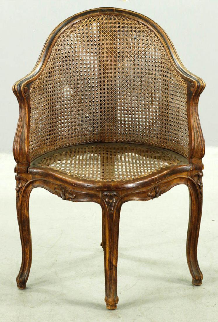 French Louis XVI Style Corner Chair, Cane Back (1 of 3)