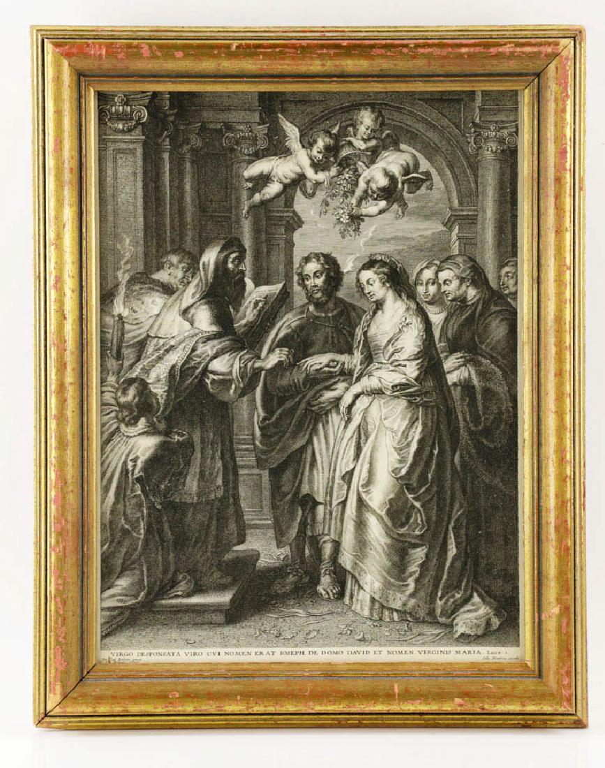 After Rubens, Bolswert Print, Marriage of Mary & Joseph (1 of 6)