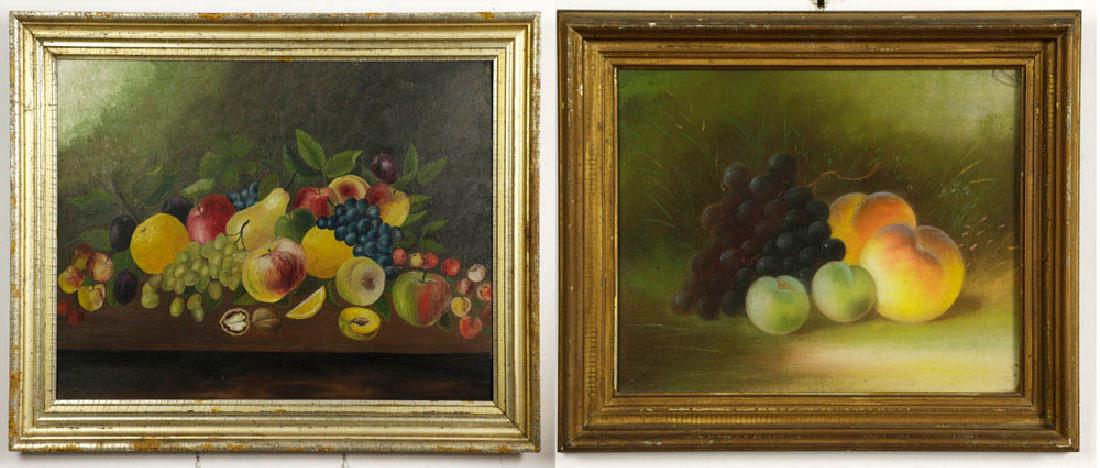 (2) Works, Still Life of Fruit, Oil on Board & Pastel (1 of 8)