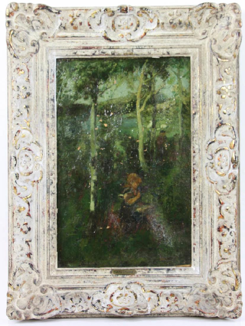 Attr. to Hans Thoma, Landscape w/ Figures, Oil on (1 of 4)