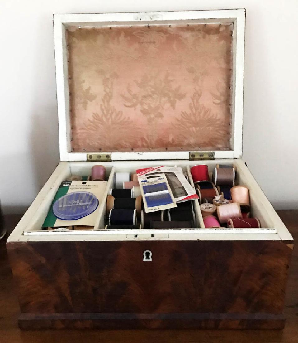 19th C. Mahogany Sewing Box (1 of 1)