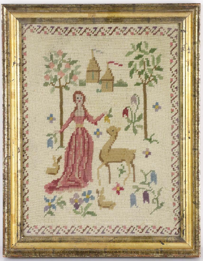 Antique Needlework Framed Picture (1 of 2)