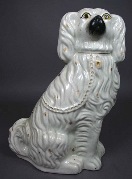 PAIR OF 19th CENTURY STAFFORDSHIRE SPANIELS - 2