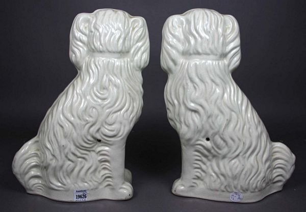 PAIR OF 19th CENTURY STAFFORDSHIRE SPANIELS - 3