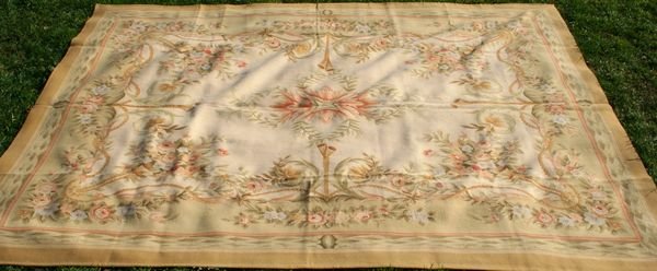 20th CENTURY AUBUSSON WEAVE NEEDLEPOINT, 8' X 10