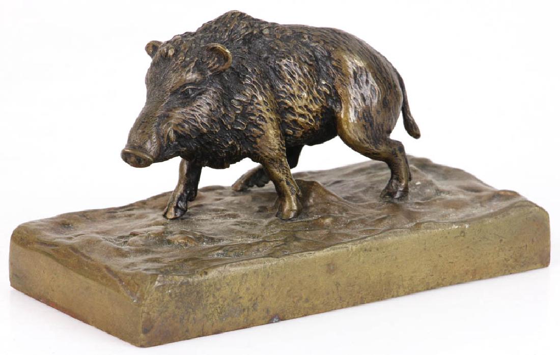 Early 20th C. Bronze Sculpture of Boar (1 of 6)