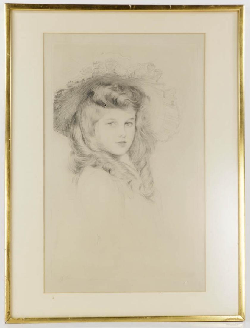 Portrait of Young Woman, Etching, Signed (1 of 5)