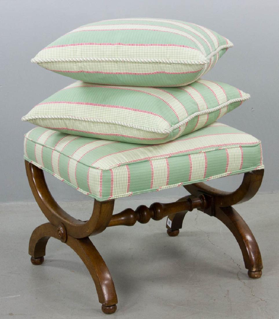 19th C. English Mahogany Upholstered Ottoman (1 of 8)