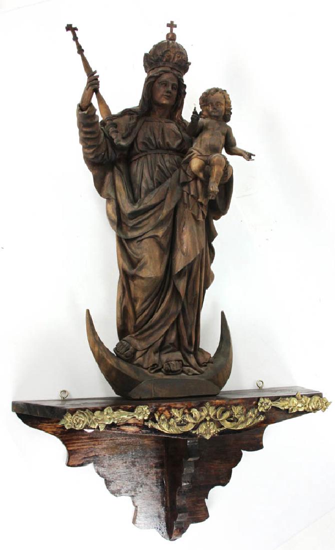 Mid-20th C. Wood Copy of Bavarian Madonna & Child (1 of 10)