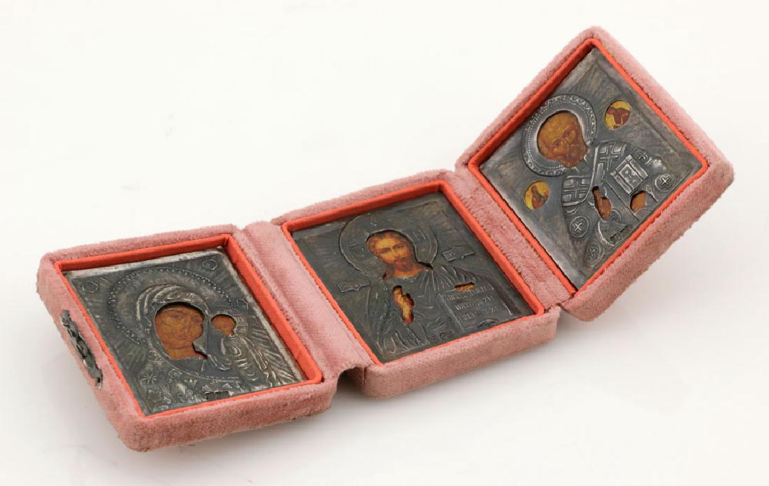 Russian Silver 84 Triptych Traveling Icon (1 of 8)