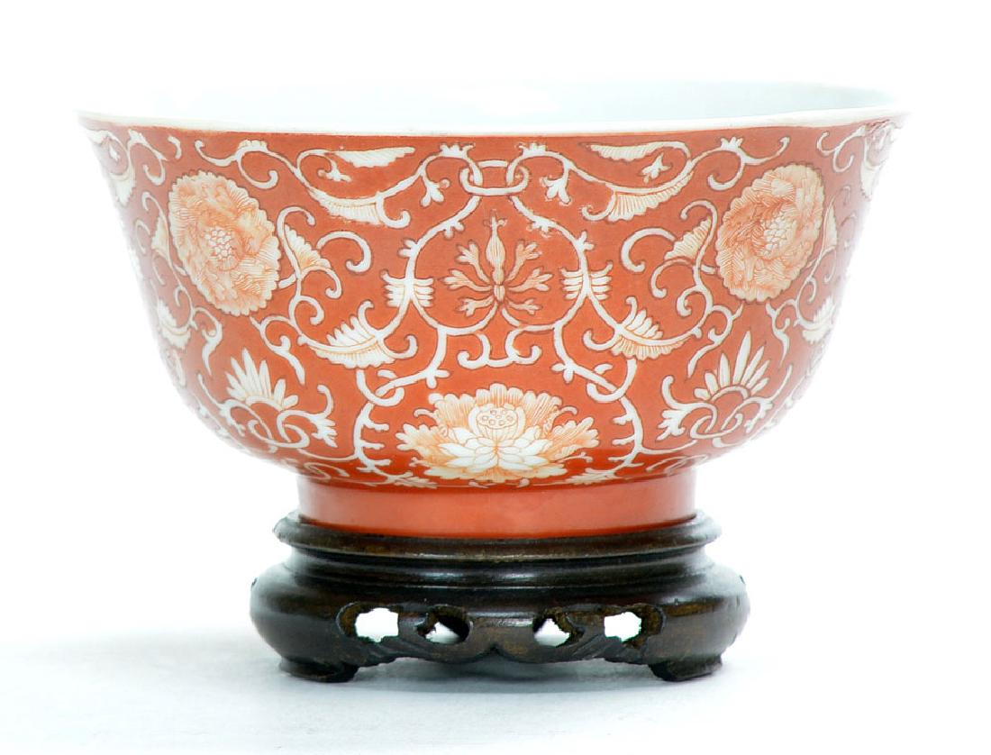Chinese Coral-Ground Lotus Bowl (1 of 6)
