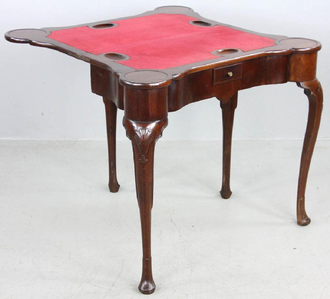 18th C. Queen Anne Mahogany Card Table (1 of 10)