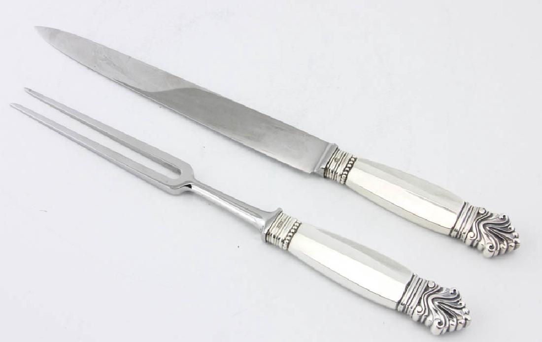 Georg Jensen "Acanthus" Sterling 2-pc Carving Set (1 of 3)