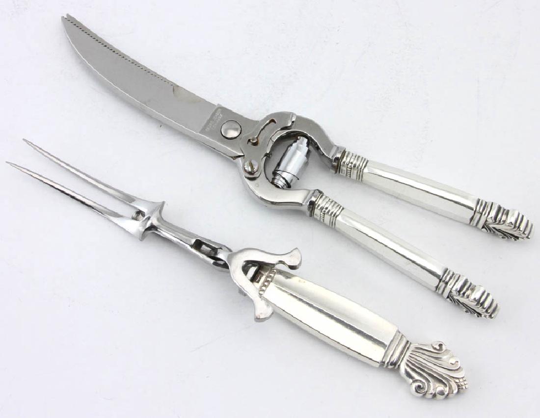 Georg Jensen Sterling "Acanthus" Poultry Shears & Fork (1 of 5)