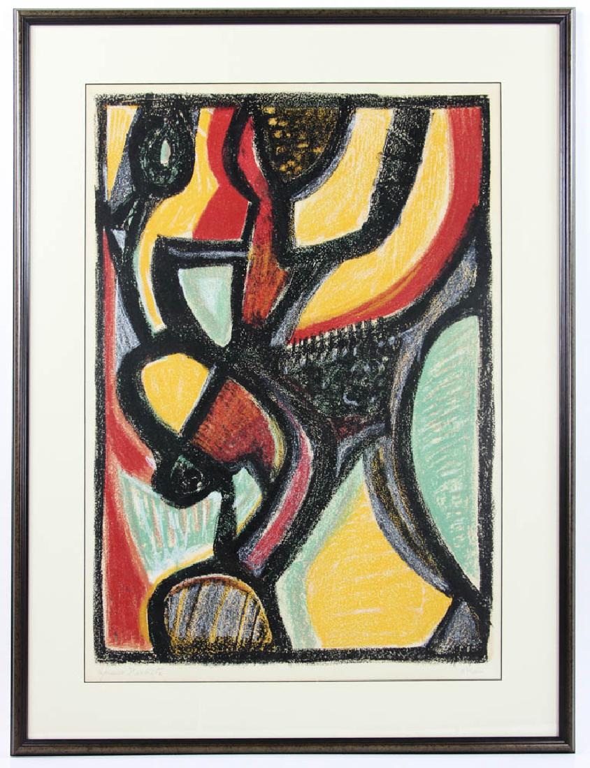 Signed Atlam, Abstract Print, Framed (1 of 4)