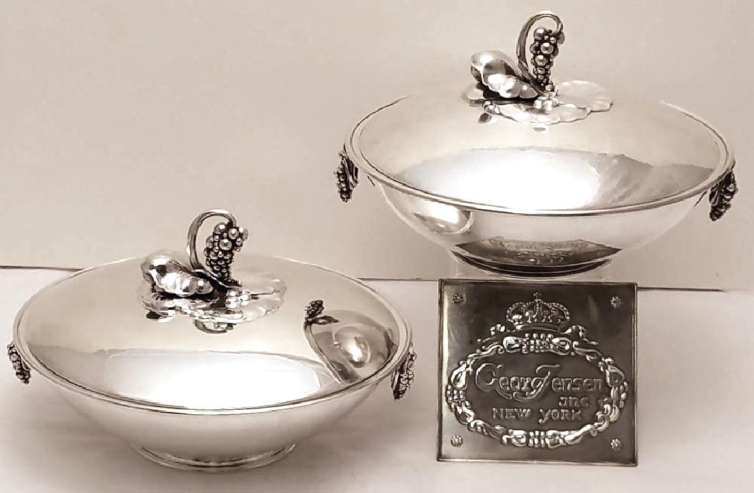 Pair of Georg Jensen Sterling Grapevine Tureens (1 of 7)