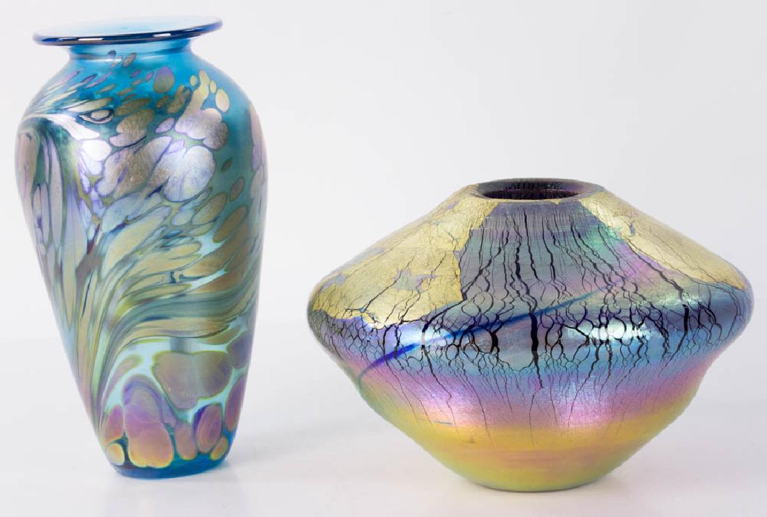 Two Signed 20th Century Art Glass Vases (1 of 8)