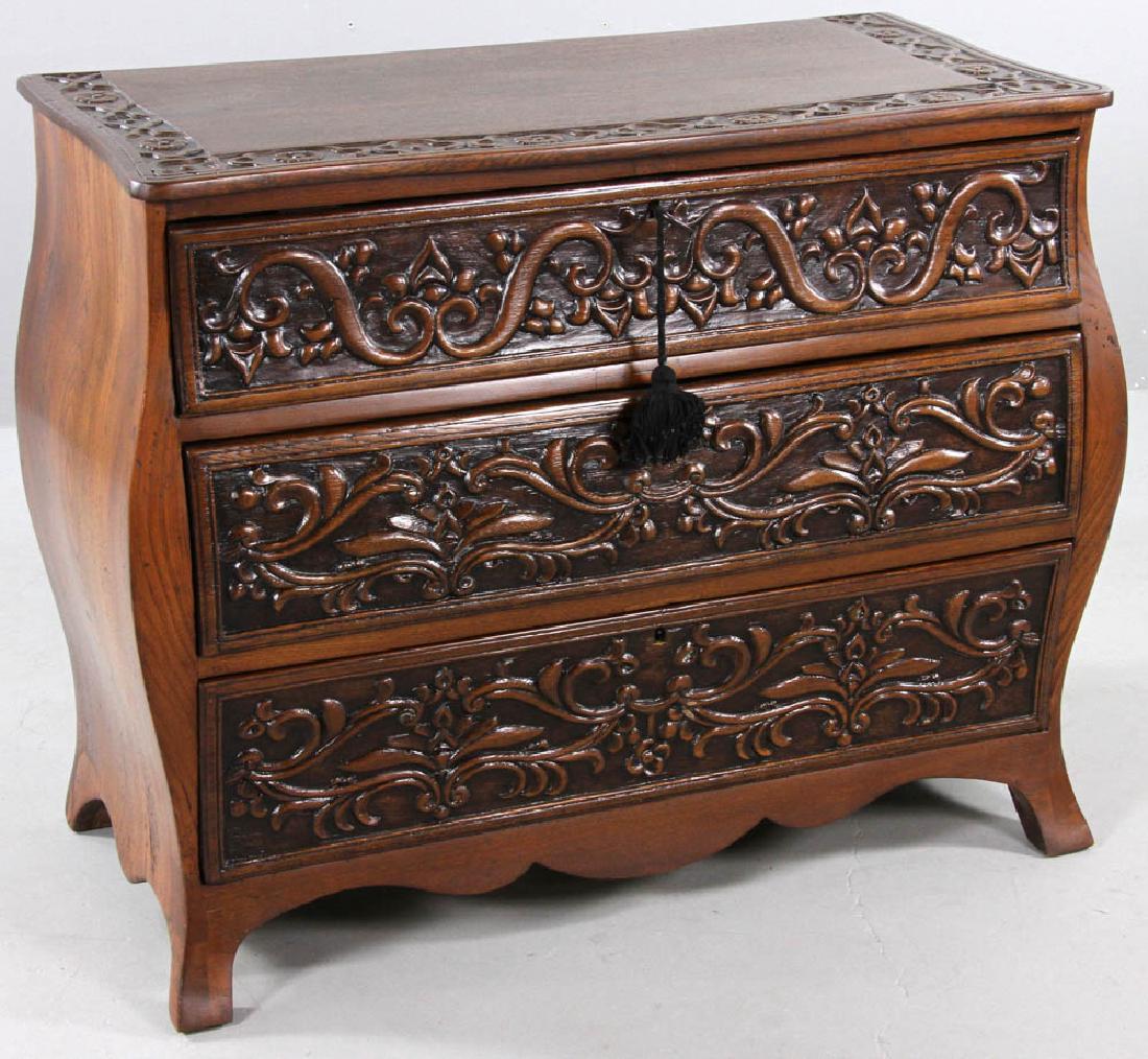 C1850 Dutch Bombe-Shaped Oak Chest (1 of 8)