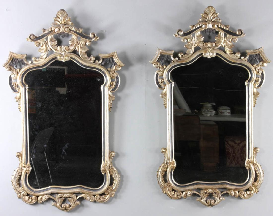 Pair of Venetian Mirrors Gold and Silver Leaf (1 of 8)