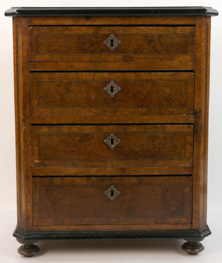 19th C. Miniature Walnut Chest of Drawers (1 of 6)